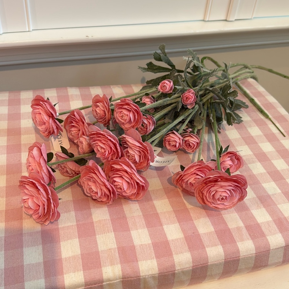 Afloral 28” Ranunculus Spray Pink Set of 5 Stems
